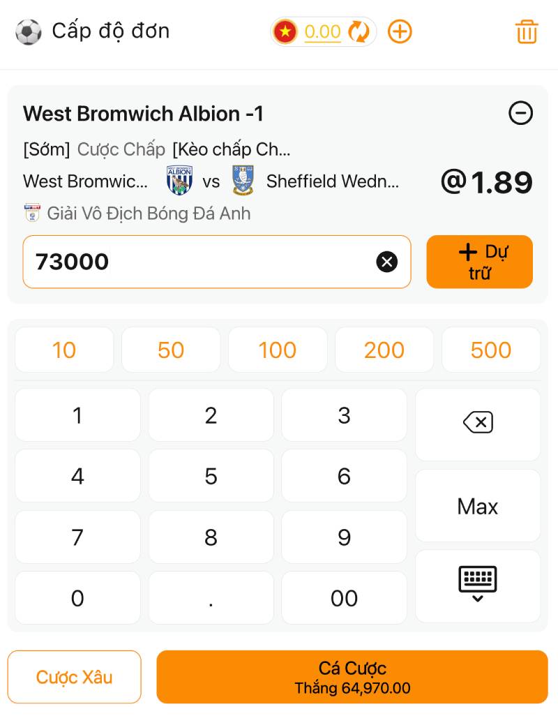 Phân tích khi đặt cược cho đội cửa trên (Chấp -1)