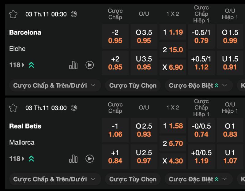 Quan sát biến động kèo để bắt nhịp