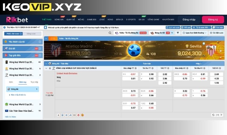 Tỷ lệ kèo siêu hấp dẫn – minh bạch tuyệt đối